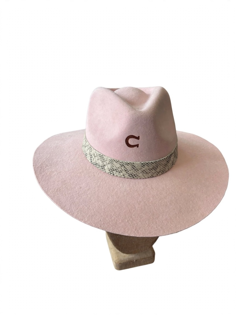 Charlie Horse / Sidewinder Pink Felt with Snakeskin Band